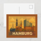Hamburg Germany City Art Briefkaart (Voorkant / Achterkant)