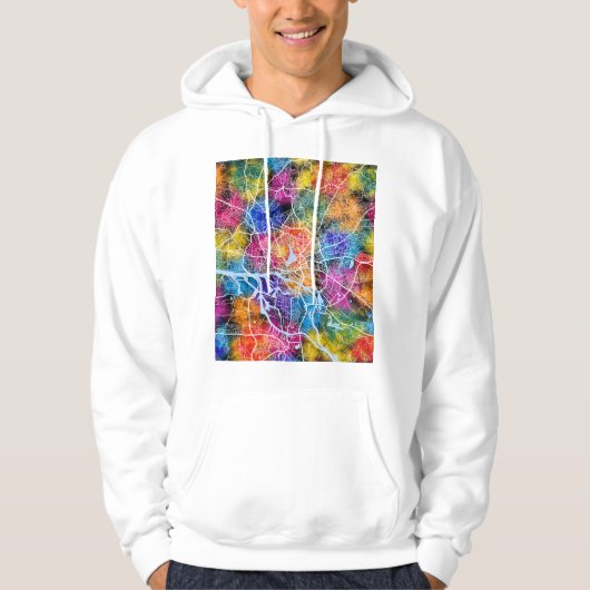 Hamburg Germany City Map Hoodie (Voorkant)