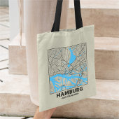 Hamburg, Germany City Map Tote Bag
