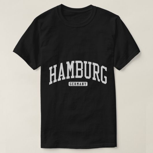 Hamburg Germany College Style Long Slee T-shirt (Design voorkant)
