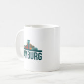 Hamburg Germany Skyline T-Shirt Koffiemok (Voorkant links)