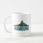 Hamburg Germany Skyline T-Shirt Koffiemok (Links)