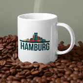 Hamburg Germany Skyline T-Shirt Koffiemok
