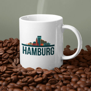 Hamburg Germany Skyline T-Shirt Koffiemok