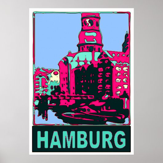 Hamburg Germany Travel Poster (Voorkant)