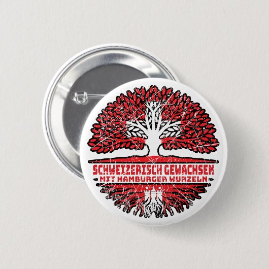 Hamburg Hamburger Schweizer Schweiz Baum Wurzel Ronde Button 5,7 Cm (Voorkant /achterkant)