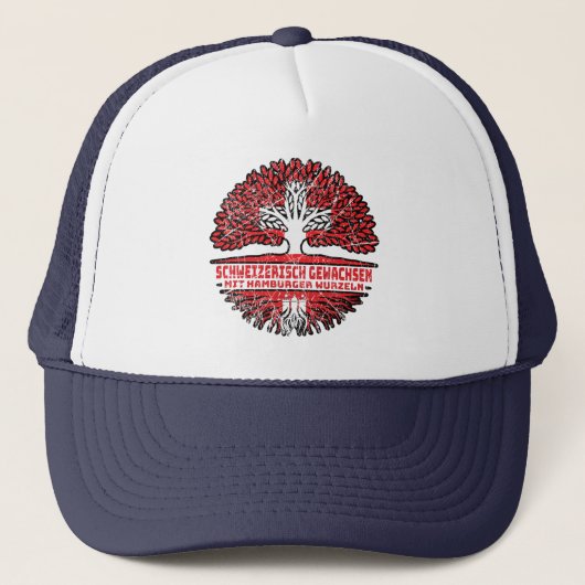 Hamburg Hamburger Schweizer Schweiz Baum Wurzel Trucker Pet (Voorkant)
