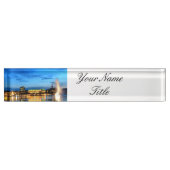 Hamburg Harbour Hafen Deutschland Alster Night Naambordje (Voorkant)