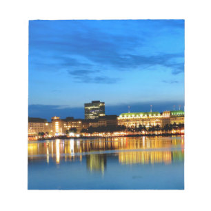 Hamburg Harbour Hafen Deutschland Alster Night Notitieblok