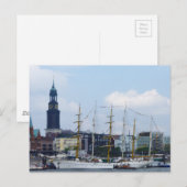 Hamburg Harbour Hafen Michel Deutschland Schiffe Briefkaart (Voorkant / Achterkant)