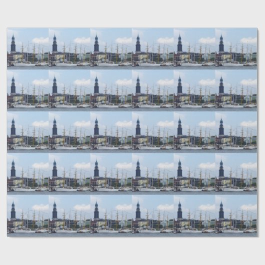 Hamburg Harbour Hafen Michel Deutschland Schiffe Cadeaupapier (Vlak)