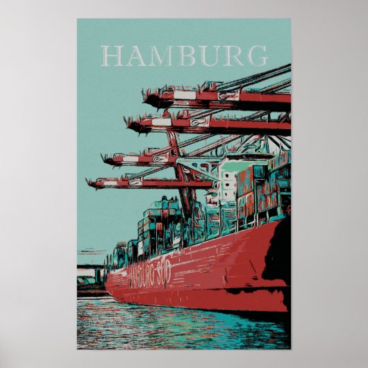 Hamburg Harbour - Schilderachtig Duitse haven Poster (Voorkant)