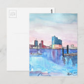 Hamburg Harbour Skyline en Elbe Philharmonic Hall Briefkaart (Voorkant / Achterkant)