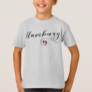 Hamburg Heart Flag, Duitsland, Hamborg T-shirt