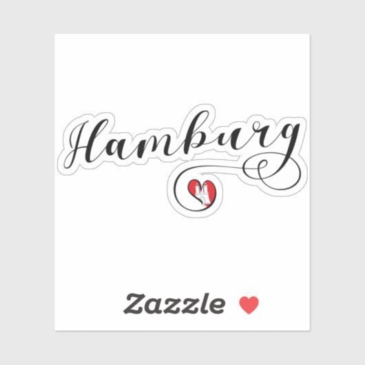 Hamburg Heart Flag Sticker (Vel)