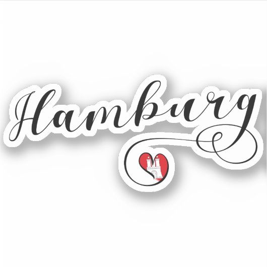 Hamburg Heart Flag Sticker (Voorkant)