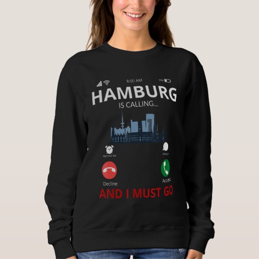 Hamburg Is Calling Germany Souvenir Trui (Voorkant)