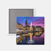 Hamburg kerstmarkt magneet (Voorkant / Achterkant)