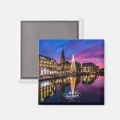 Hamburg kerstmarkt magneet (Voorkant / Achterkant)