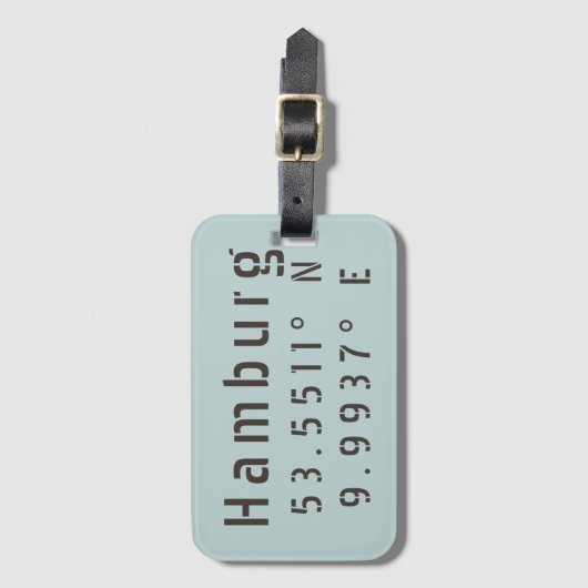 Hamburg Latitude Longitude Bagagelabel (Voorkant (verticaal))