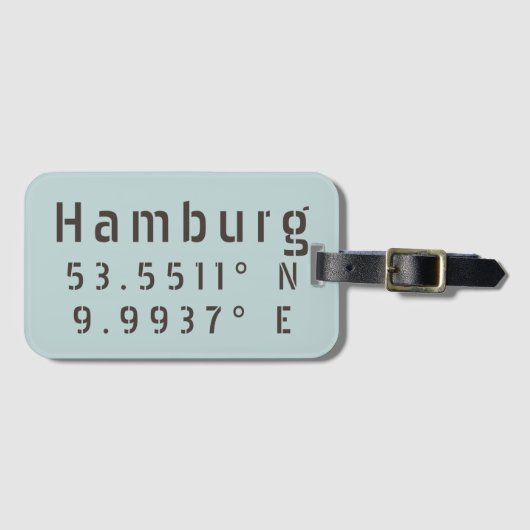 Hamburg Latitude Longitude Bagagelabel (Voorkant (horizontaal))