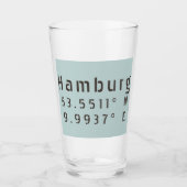 Hamburg Latitude Longitude Glas (Voorkant)
