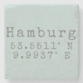 Hamburg Latitude Longitude Stenen Onderzetter (Voorkant)