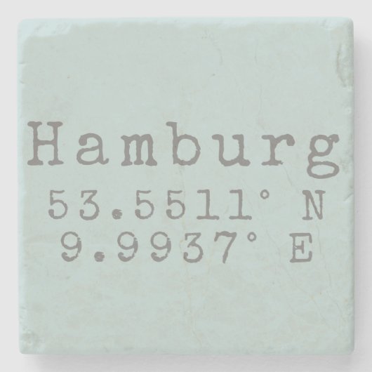 Hamburg Latitude Longitude Stenen Onderzetter (Voorkant)