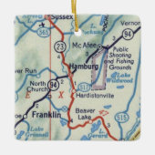 Hamburg NJ  kaart Keramisch Ornament (Voorkant)