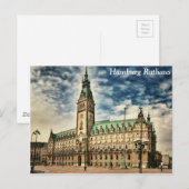 Hamburg Rathaus, Duitsland Briefkaart (Voorkant / Achterkant)