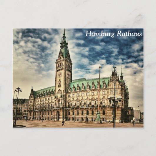 Hamburg Rathaus, Duitsland Briefkaart (Voorkant)