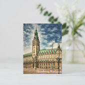 Hamburg Rathaus, Duitsland Briefkaart (Staand voorkant)