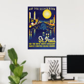 Hamburg Reeperbahn Vintage Reisposter St Pauli Poster (Thuiskantoor)