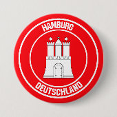 Hamburg Ronde Embleem Ronde Button 7,6 Cm (Voorkant)