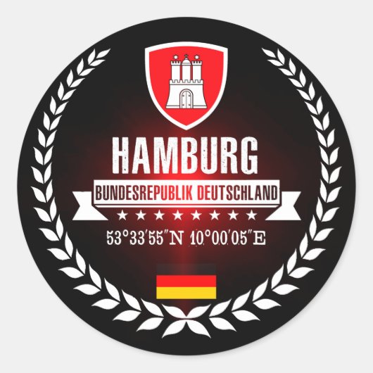 Hamburg Ronde Sticker (Voorkant)