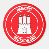Hamburg Round Emblem Magneet (Voorkant)
