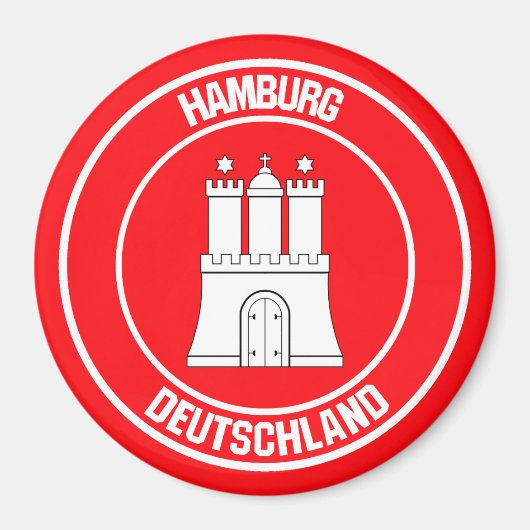 Hamburg Round Emblem Magneet (Voorkant)