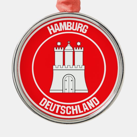 Hamburg Round Emblem Metalen Ornament (Voorkant)
