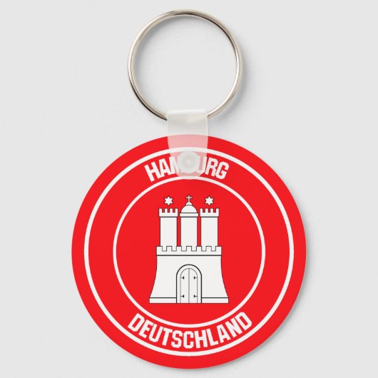 Hamburg Round Emblem Sleutelhanger (Voorkant)