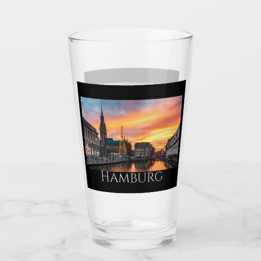Hamburg Schilderachtig Waterfront Glas (Achterkant)
