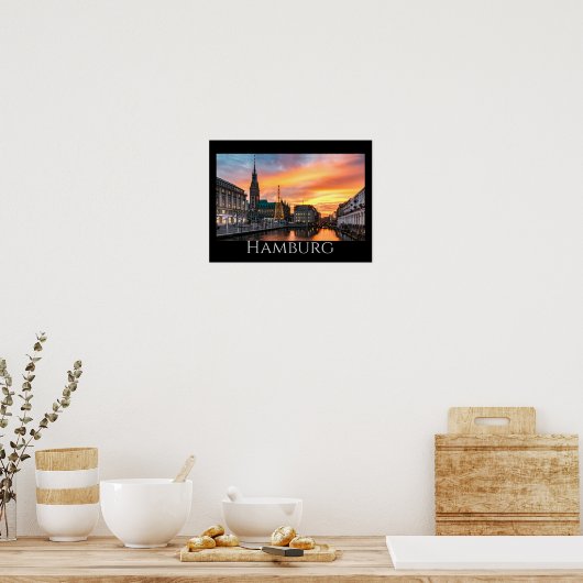 Hamburg Schilderachtig Waterfront Poster (Keuken)