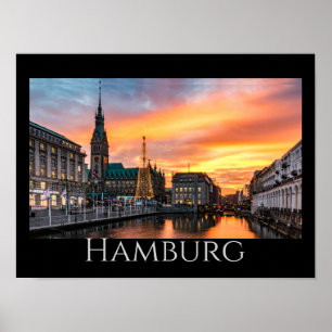Hamburg Schilderachtig Waterfront Poster