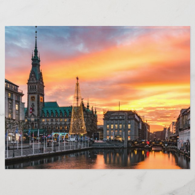 Hamburg Schilderachtig Waterfront Scrapbook paper (Voorkant)