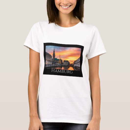Hamburg Schilderachtig Waterfront T-shirt (Voorkant)