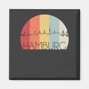 Hamburg Silhouet Retro Magneet