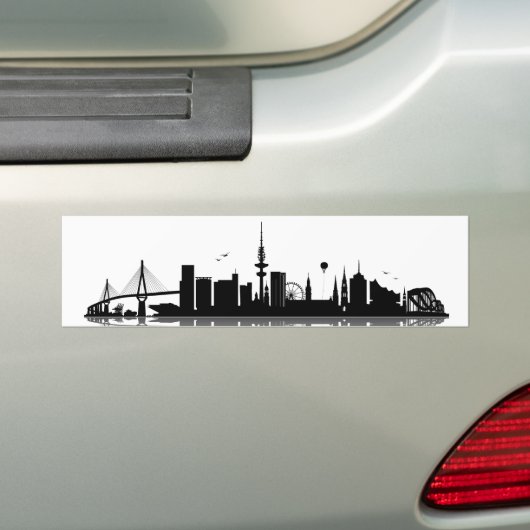 Hamburg Skyline Aufkleber Bumpersticker (Op auto)