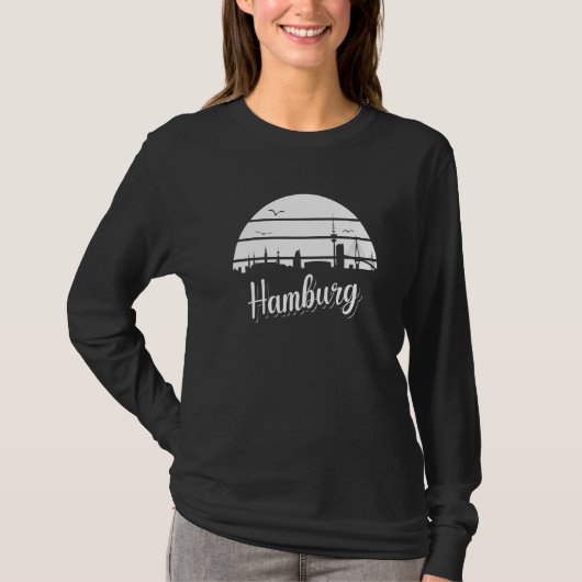 Hamburg Skyline Deutschland T-shirt (Voorkant)