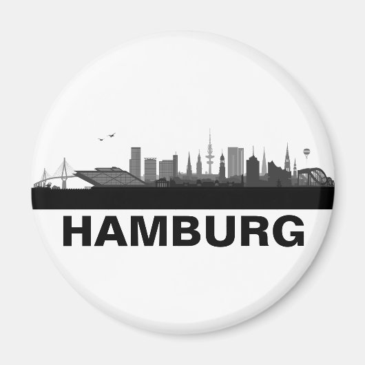 Hamburg Skyline Kühlschrank Magnet (Voorkant)