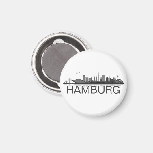 Hamburg Skyline Kühlschrank Magnet (Voorkant / Achterkant)