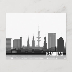 Hamburg Skyline - Postkarte / Grußkarte Briefkaart
